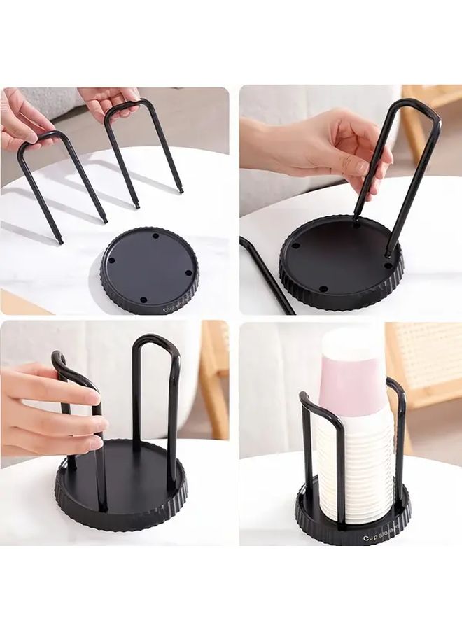 Black Disposable Paper Cup Holder Plastic Cup Stand Organizer For Coffee Tea - Image 5