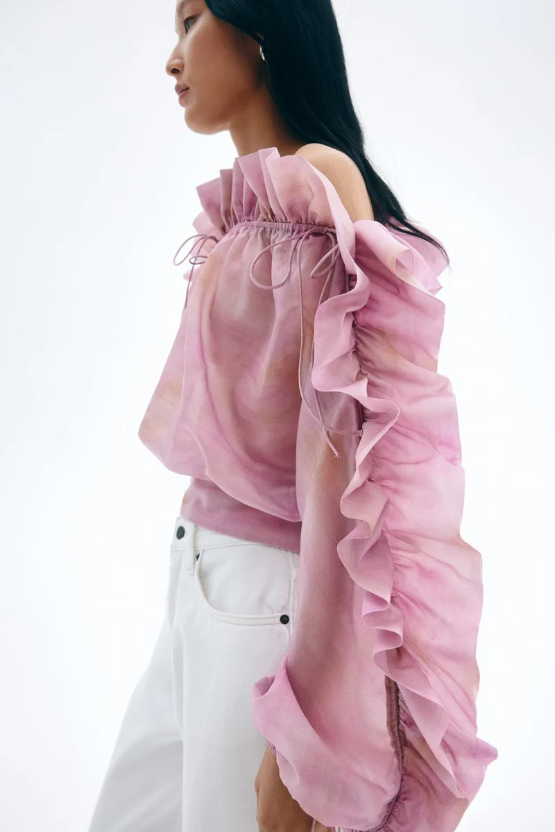 H&M Frilled one-shoulder blouse
