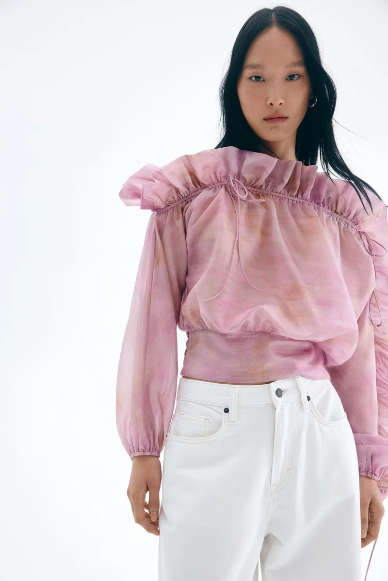 H&M Frilled one-shoulder blouse