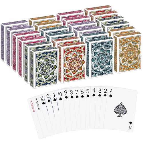 Metsyth Playing Cards 24 Pack Deck of Cards Standard Playing Cards Bulk for Adults Poker Cards Set Family Game Night Poker Index Game Card for Blackjack Pinochle Canasta Party Supplies - Image 1