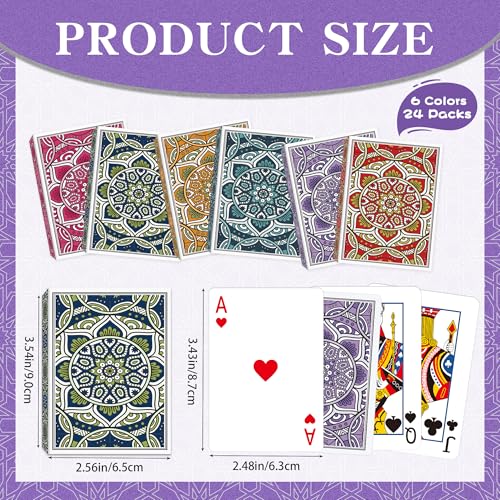 Metsyth Playing Cards 24 Pack Deck of Cards Standard Playing Cards Bulk for Adults Poker Cards Set Family Game Night Poker Index Game Card for Blackjack Pinochle Canasta Party Supplies - Image 5