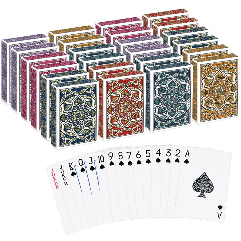 Metsyth Playing Cards 24 Pack Deck of Cards Standard Playing Cards Bulk for Adults Poker Cards Set Family Game Night Poker Index Game Card for Blackjack Pinochle Canasta Party Supplies - Image 3