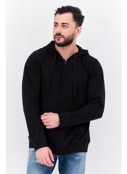Burnside Men Hooded Solid Long Sleeves Sweatshirt, Black  - Image 1