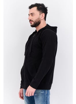 Burnside Men Hooded Solid Long Sleeves Sweatshirt, Black  - Image 2