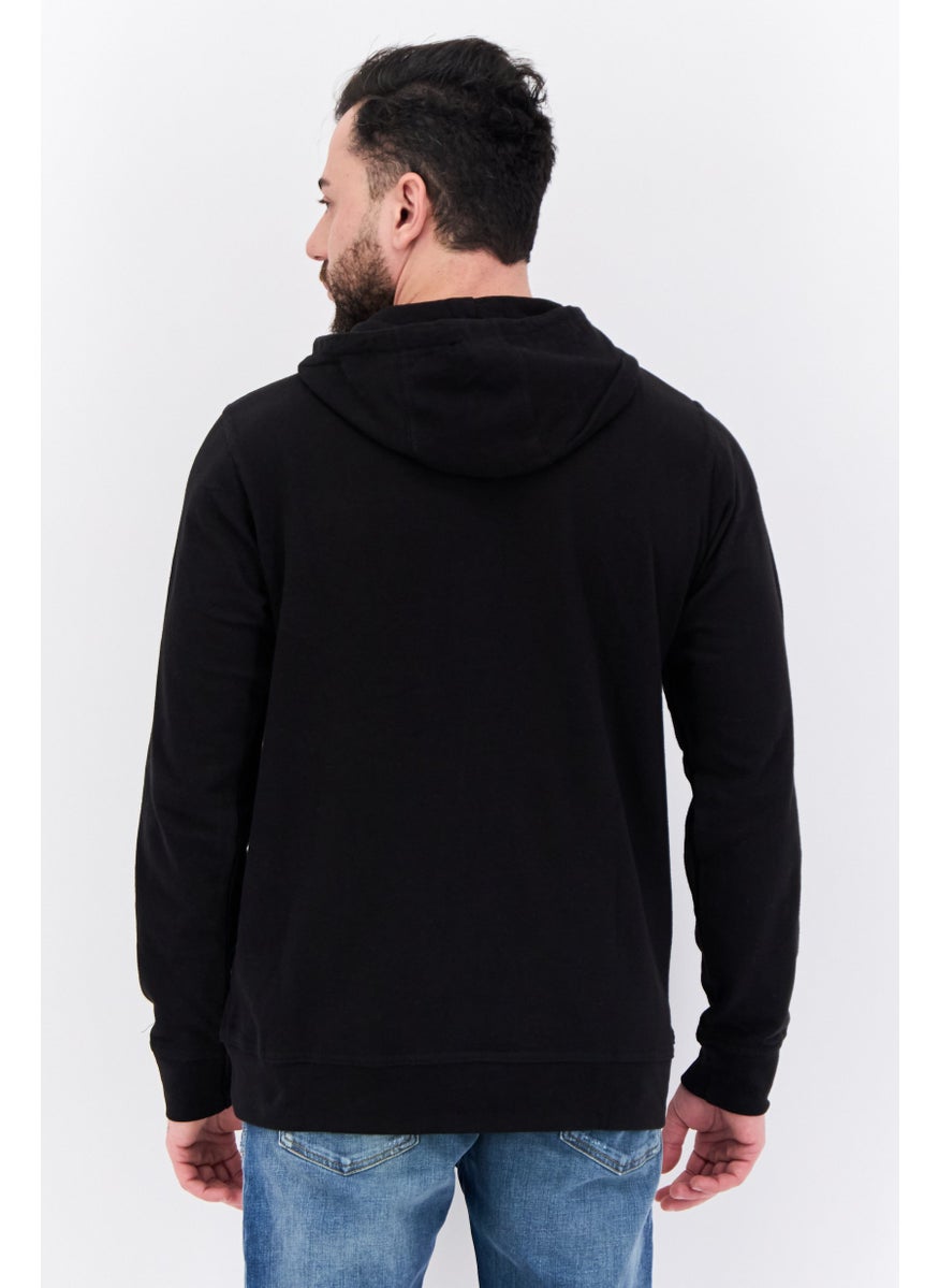 Burnside - Men Hooded Solid Long Sleeves Sweatshirt, Black - Image 1