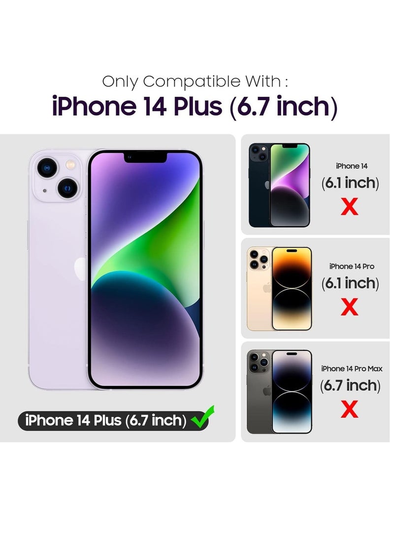 iPhone 14 Plus 5-in-1 Case – Dark Purple Liquid Silicone, Includes 2 Screen Protectors & 2 Camera Lens Protectors, Full Body Shockproof Drop Protection (6.7 Inch) - Image 3