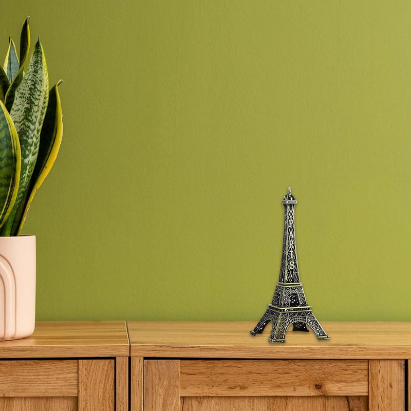 THE QUIRKY HOME نموذج صغير لبرج إيفل الغريب تمثال تذكاري من باريس فرنسا نسخة أثرية من المعدن البرونزي لتزيين المنزل هدية 13 سم 5 بوصة - Image 2