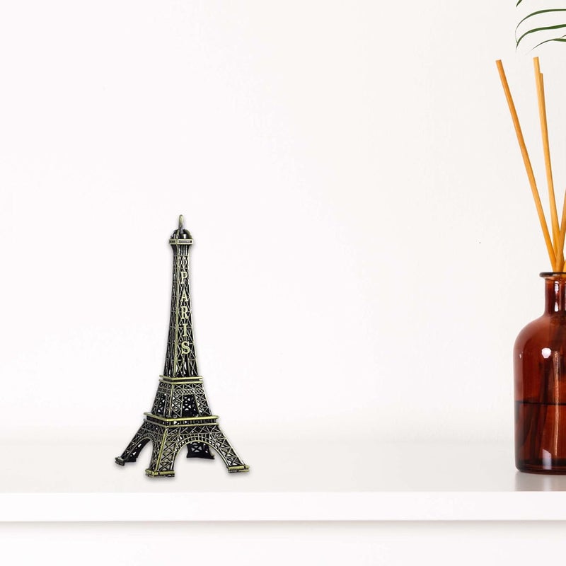 THE QUIRKY HOME نموذج صغير لبرج إيفل الغريب تمثال تذكاري من باريس فرنسا نسخة أثرية من المعدن البرونزي لتزيين المنزل هدية 13 سم 5 بوصة - Image 3