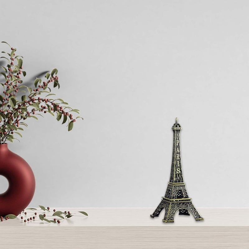 THE QUIRKY HOME نموذج صغير لبرج إيفل الغريب تمثال تذكاري من باريس فرنسا نسخة أثرية من المعدن البرونزي لتزيين المنزل هدية 13 سم 5 بوصة - Image 5