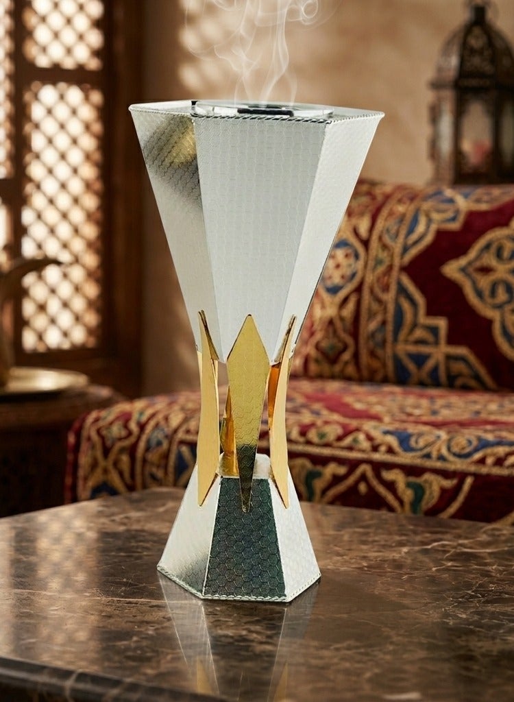 Luxury Geometric Hourglass Incense Burner for Bakhoor and Oud - LC-604S - Image 2