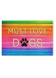 Generic 40*60cm Home Rainbow Series Entrance Door Mat Porch Dust-proof Wear-resistant Floor Mat Home Entrance Foot Mat Dog Paw Print (Rainbow)  - Image 1