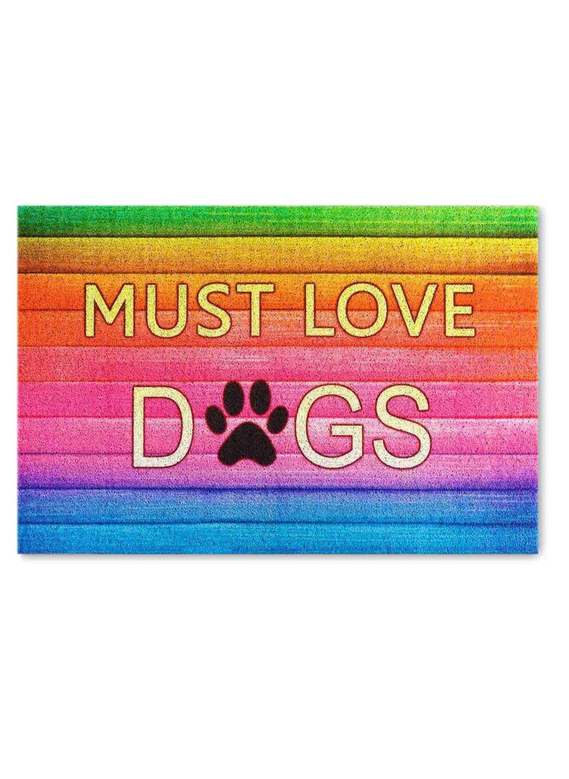 Generic 40*60cm Home Rainbow Series Entrance Door Mat Porch Dust-proof Wear-resistant Floor Mat Home Entrance Foot Mat Dog Paw Print (Rainbow)  - Image 1