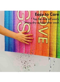 Generic 40*60cm Home Rainbow Series Entrance Door Mat Porch Dust-proof Wear-resistant Floor Mat Home Entrance Foot Mat Dog Paw Print (Rainbow)  - Image 3