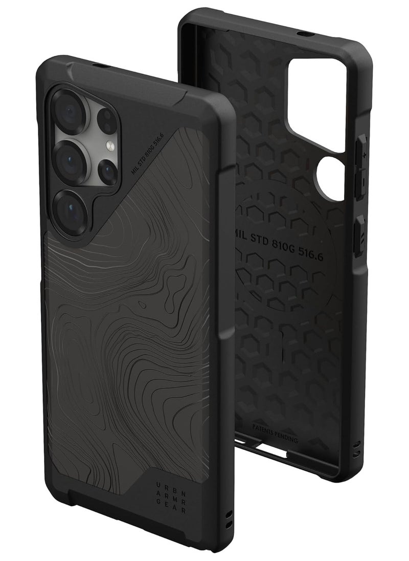 Urban Armor Gear UAG Metropolis LT [MagSafe] Samsung Galaxy S25 ULTRA Case Cover [18 Feet Drop tested] - Topography Black  - Image 1