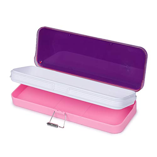 webby marker pen pencil geometry box for kids with two sections-Purple - Image 3