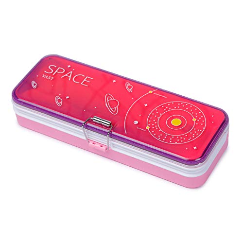 webby marker pen pencil geometry box for kids with two sections-Purple - Image 2