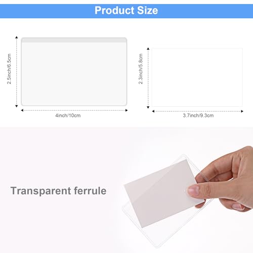 Outus 200 Sets Self Adhesive Index Card Pockets with Blank Cards 4 x 2.5 Clear Adhesive Pockets Label Holders Bin Labels for Storage Bins Organizing Box Drawer - Image 2