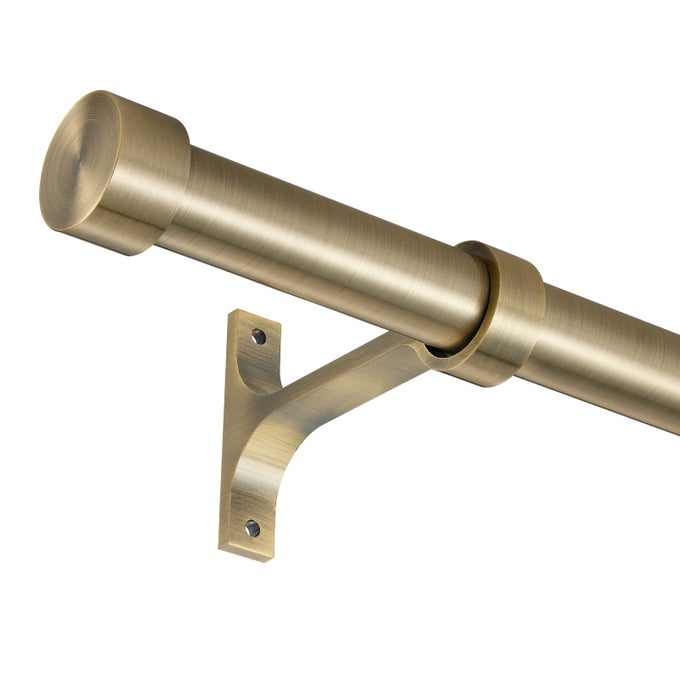 ANTIQUE BRONZE CURTAIN RODS FOR WINDOWS 28 TO 48 INCH 1INCH ADJUSTABLE DRAPERY RODS WITH ALUMINUM END CAP AND BRACKETS FOR ROOM DIVIDER BEDROOM LIVING ROOM KITCHEN BATHROOM ETC