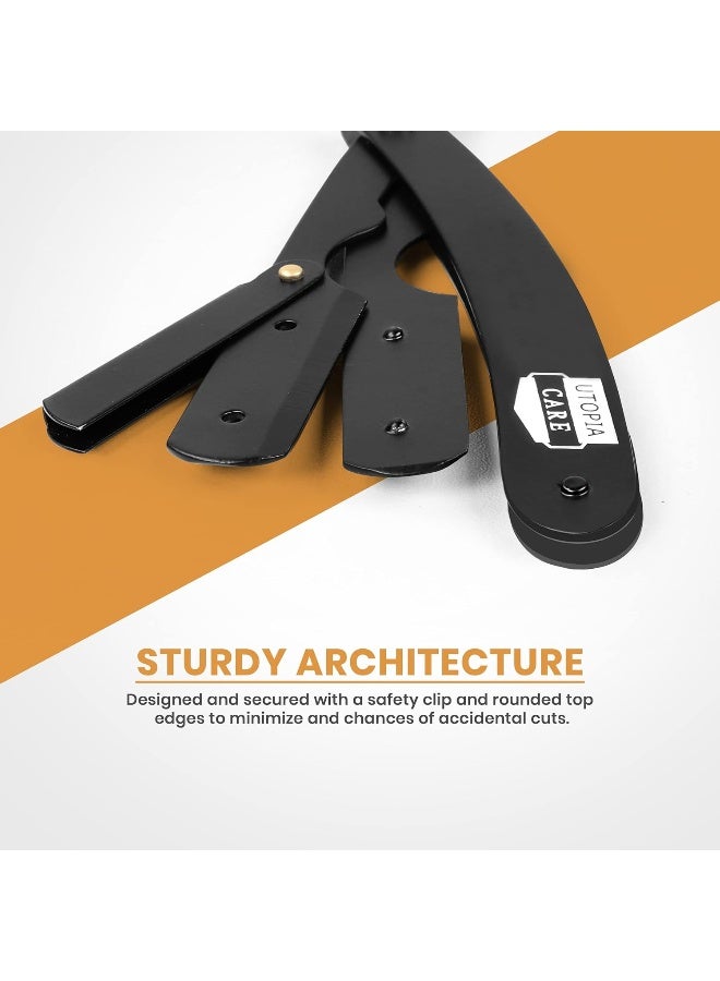 Utopia Care Professional Barber Straight Edge Razor Safety With 100-Pack Derby Blades 100 Percent Stainless Steel - Image 4