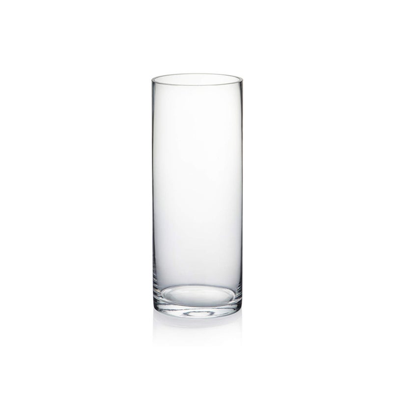 WGVI Quality Thick Weighted Clear Cylinder Glass Vases, 4" W x 10" H, Flower Arrangement Floating Candle Holders Wedding Centerpieces Terrarium Planter Floral Pen Brush Storage Container, 1 Piece - Image 1