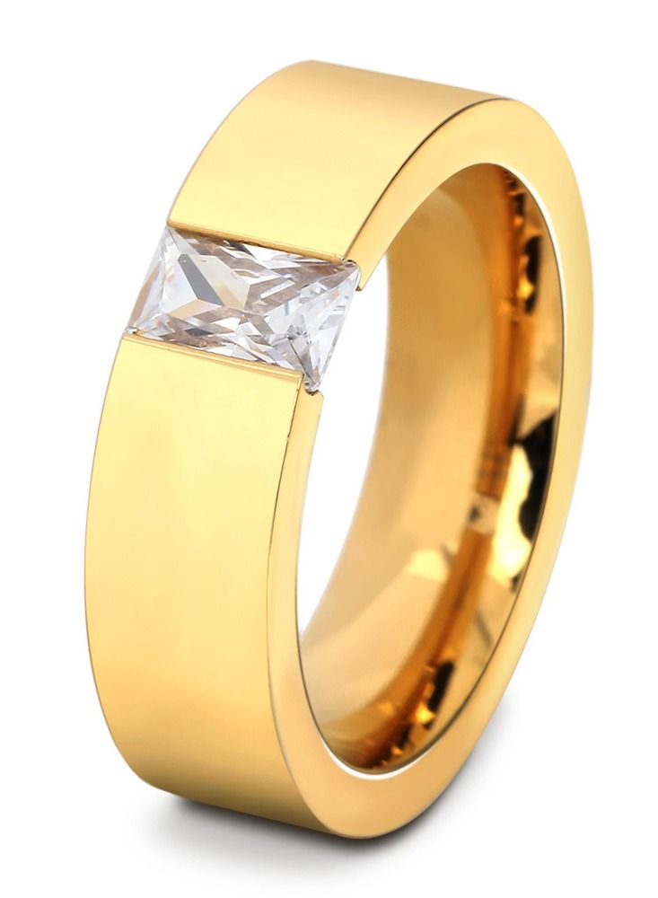 Loquat Stainless Steel Solid Polished Signet Ring