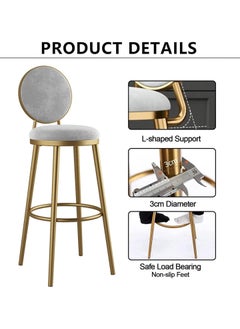 DubaiGallery Nordic Bar Chair Light Luxury Home Island Table Gold Bar Stool Modern Minimalist High Chair Bar Chair Back Bar Stool  - Image 4