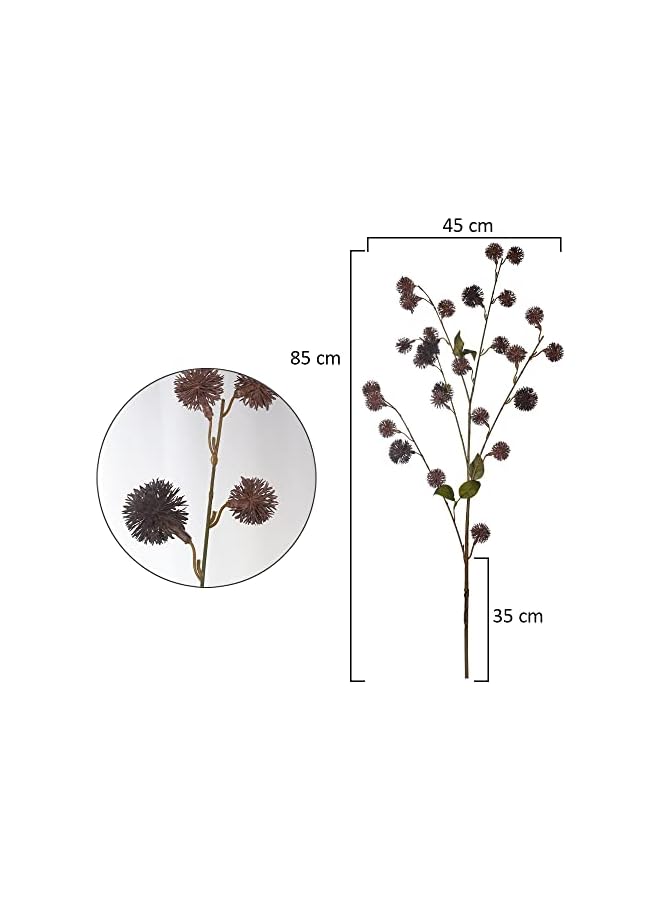 Green Tiger Pack of 4 pcs Artificial Globe Thistle Flower Ball, Holly Christmas Berries Stems for Christmas Tree Decorations, Crafts, Holiday and Home Decor-Brown - Image 3