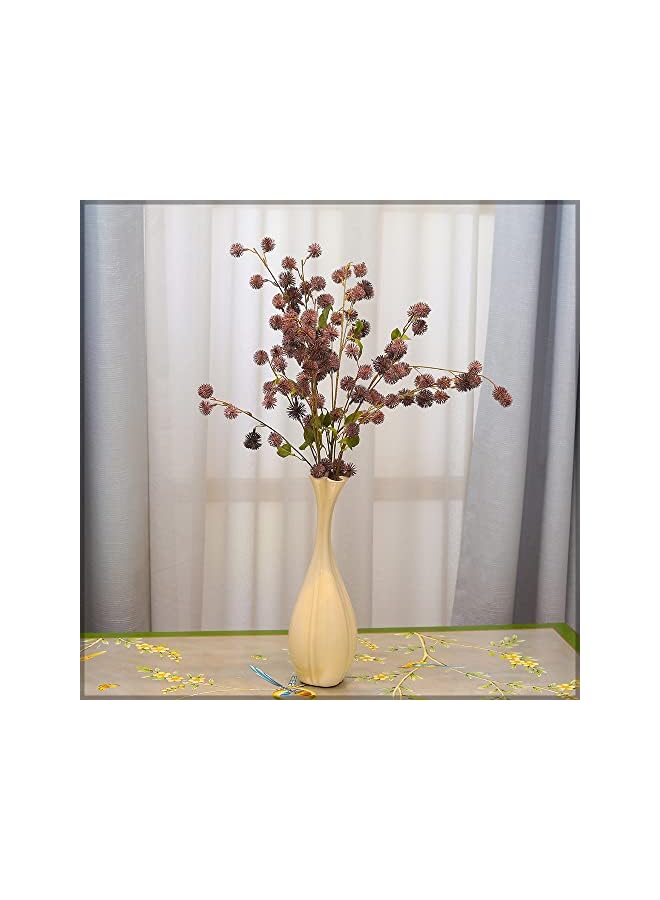 Green Tiger Pack of 4 pcs Artificial Globe Thistle Flower Ball, Holly Christmas Berries Stems for Christmas Tree Decorations, Crafts, Holiday and Home Decor-Brown - Image 4