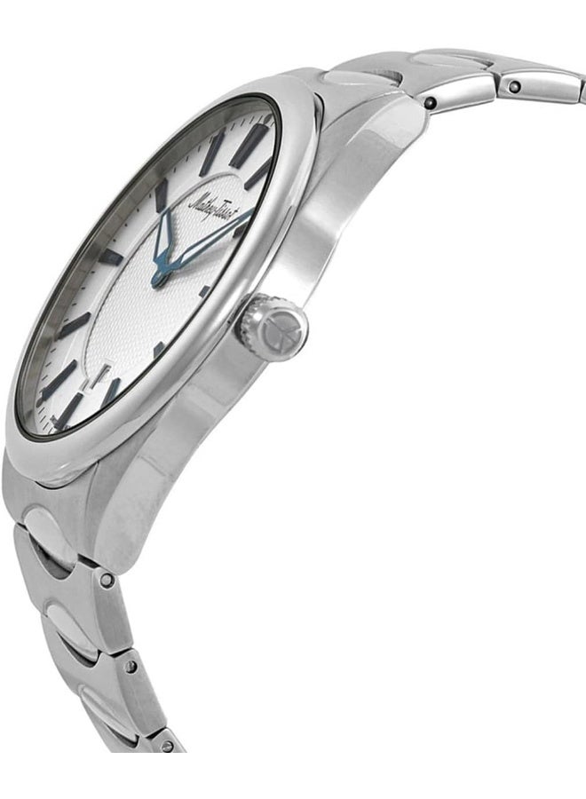 Mathey-Tissot ساعة ماتهي-تيسو أنكوندا كوارتز بقرص أبيض للرجال H791AI - Image 4