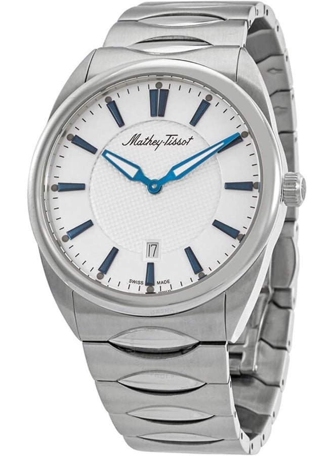 Mathey-Tissot ساعة ماتهي-تيسو أنكوندا كوارتز بقرص أبيض للرجال H791AI - Image 2
