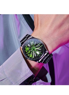OLEVS Watches For Men Fashion Stainless Steel Quartz Water Resistant Analog Watch 42mm Black 9937  - Image 3