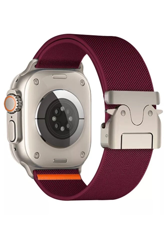 Generic - Sport Durable Rugged Watch Band Compatible with Apple Watch Ultra 1/2 49mm 46mm 45mm 44mm 42mm for Women Men Soft Stretchy Nylon Loop Strap,Parachute Style Buckle Straps for iWatch SE Series 10 9 8 7 6 5 4 3 2 1 SE - Image 1