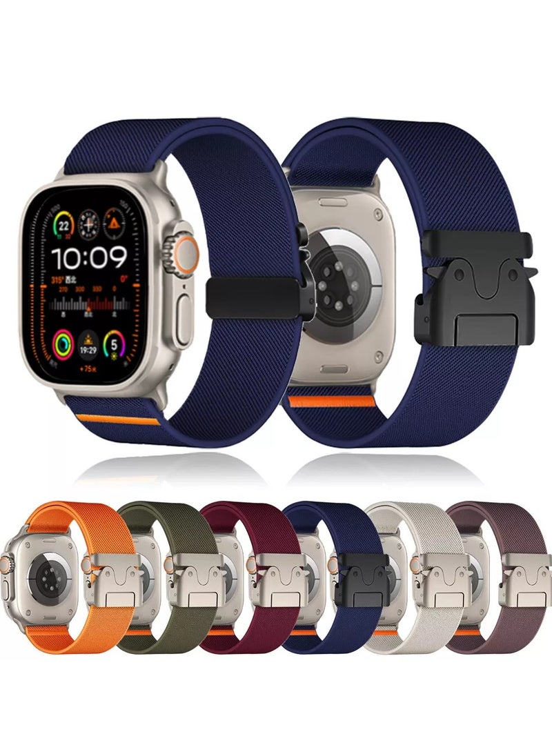 Generic - Sport Durable Rugged Watch Band Compatible with Apple Watch Ultra 1/2 49mm 46mm 45mm 44mm 42mm for Women Men Soft Stretchy Nylon Loop Strap,Parachute Style Buckle Straps for iWatch SE Series 10 9 8 7 6 5 4 3 2 1 SE - Image 1