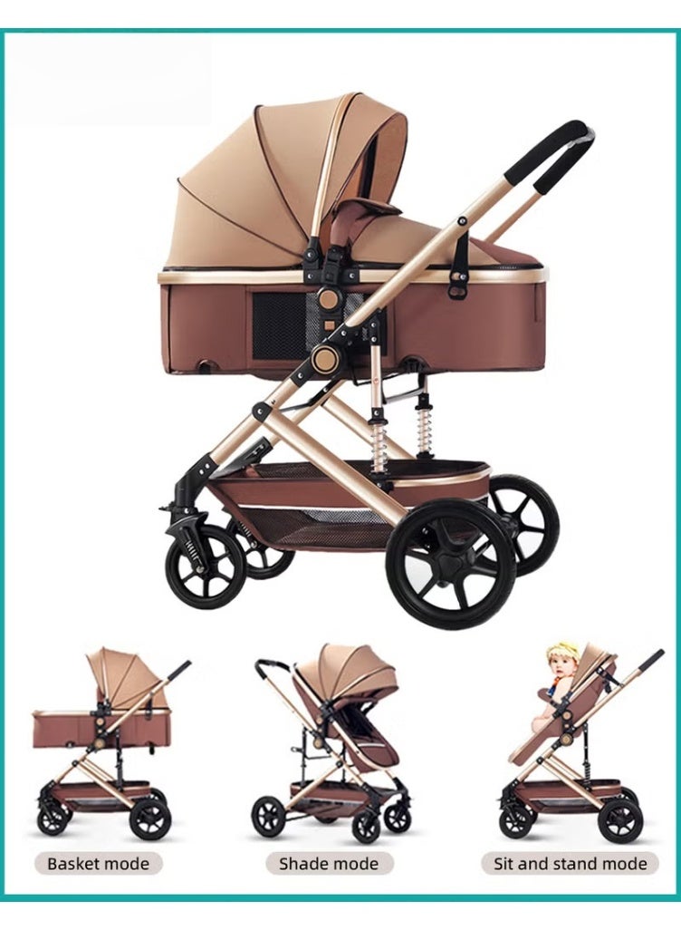 HOOKOR 3-In-1 Lightweight Stroller,Multifunctional Travel Cabin,One-Hand Folding Baby Strollers for Newborn, Infant,Babies,Kids with Dinner Plate,Cooling Mat,Mosquito Net and Other Accessories - Image 1