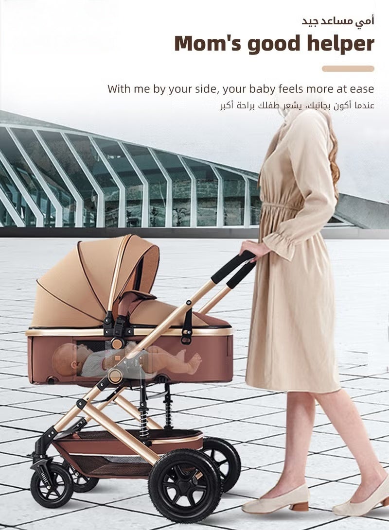 HOOKOR 3-In-1 Lightweight Stroller,Multifunctional Travel Cabin,One-Hand Folding Baby Strollers for Newborn, Infant,Babies,Kids with Dinner Plate,Cooling Mat,Mosquito Net and Other Accessories - Image 2