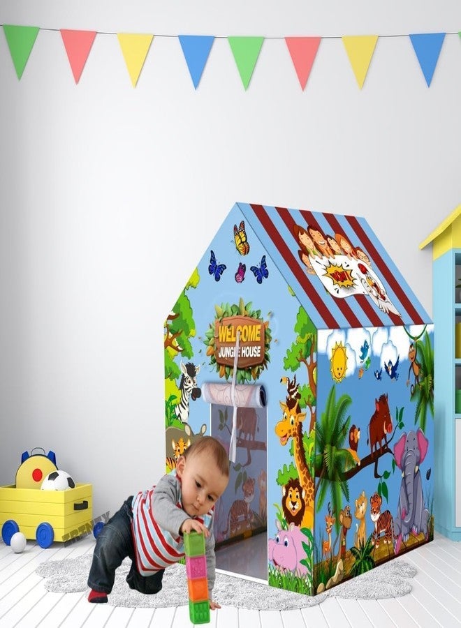 ZIPRON Play Tent House for Kids 2 to 8 Years Boys Girls Foldable Lightweight Indoor Outdoor Children Toy Tent Colorful Kids Playhouse for Home Birthday Gift (Jungle World Play Tent House) - Image 4