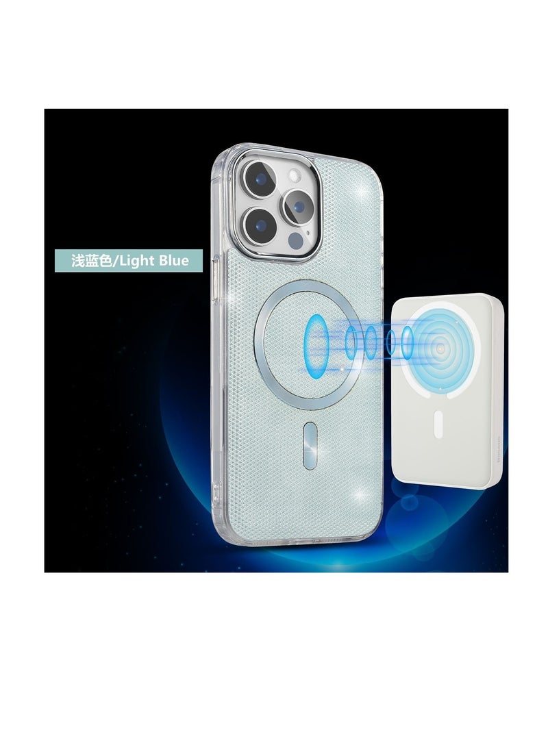 IP11 PRO MAX SHINING WITH MAGSAFE MAGNETIC CASE IPHONE 11 PRO MAX (Design- 140) [ BLUE Color ]