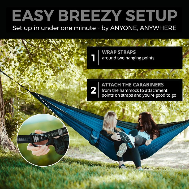 Bear Butt Kodiak Hammock Straps for Trees - 20 Feet Long, 40 Combined Loops - Holds 1000 Pounds - Camping Accessories With Carabiner - Image 4
