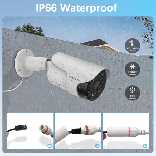 WEILAILIFE 【90ft Super Night Vision】 Wired Security Camera System, Home Video Security Cameras Systems, POE DVR Surveillance Kits - Image 2