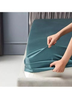 Bed Sheet 100% Tencel Lyocell Set 4PC Flat Sheet 1 Fitted Sheet 2 Pillowcases (Dark Green) - pzsku/ZE783730FE0156354BDEFZ/45/_/1653046445/23b98f49-dc24-4026-931d-cf357529b4b9