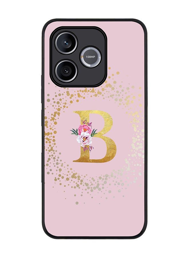 Stylizedd For Honor 600 Lite / 500 Smart / Honor X80i Case,Slim fit Camera Protection, Shockproof Thin Phone cover  - Custom Monogram Floral - B  (Pink ) - Image 1