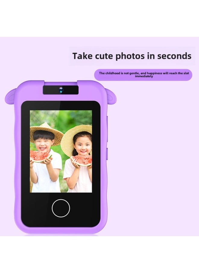 HD Children's Mobile Phone Digital Camera Flip SLR Photo Touch Early Education Educational Cartoon-Colour:Pink Cat  - Image 5