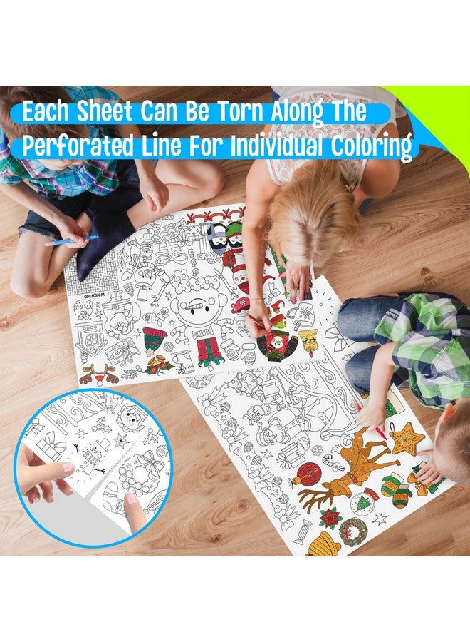 سبرايت جرو لفافة تلوين عيد الميلاد، ملصق تلوين كبير، ورق رسم لاصق بدون فوضى للأطفال الصغار، مقاس كبير 118 بوصة × 16 بوصة، لفافة رسم DIY للحوامل والهدايا والحفلات والجدران - Image 5