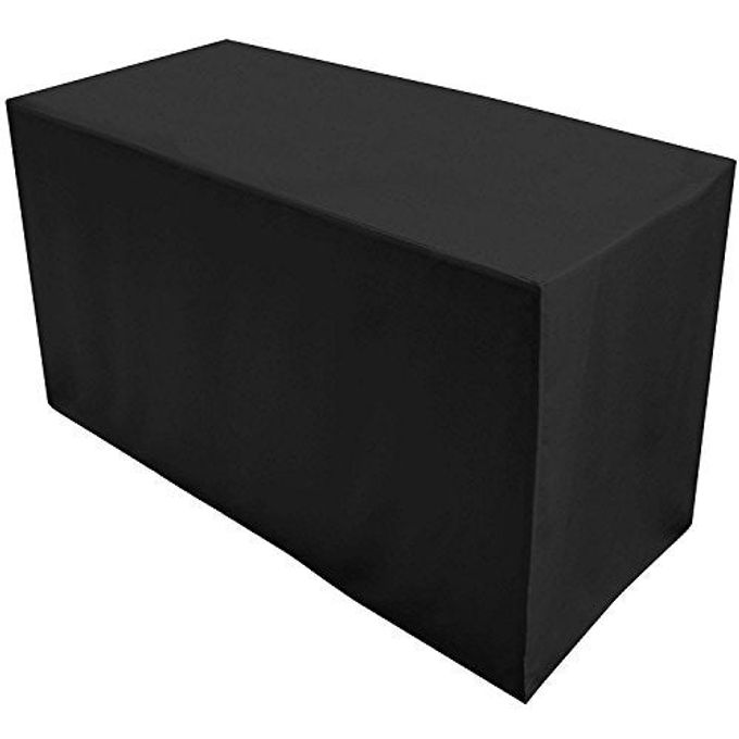 Levinsohn Folding Table Cover, Fitted Tablecloth for 4-Foot Folding Table, Black - Image 1
