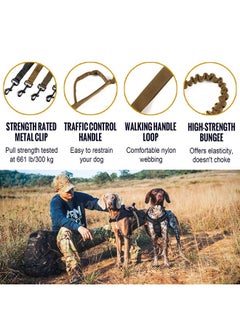 OneTigris OneTigris Dog Leash,No Pull Dog Leash,Tactical Dog Training Bungee Leash with Control Handle Quick Release Nylon Leads Rope (Black)  - Image 2