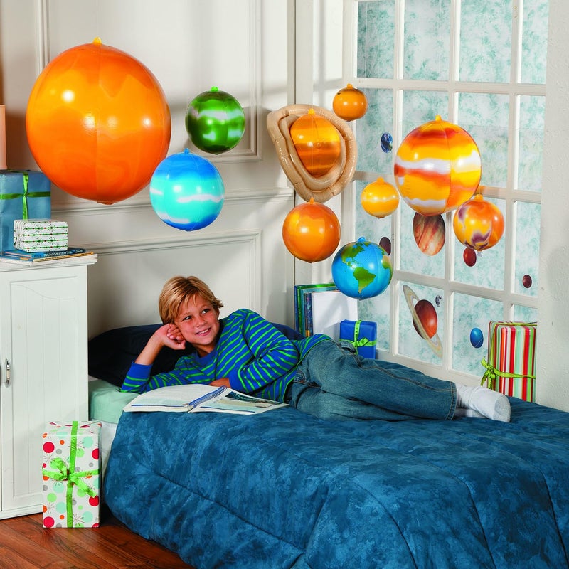Fun Express Inflatable Solar System Model Kit - 10 Piece Educational Space Toys Set with Planets & Sun for Kids | Perfect for Science Classroom Decor, Space Themed Party Decorations & Bedroom Display - Image 5