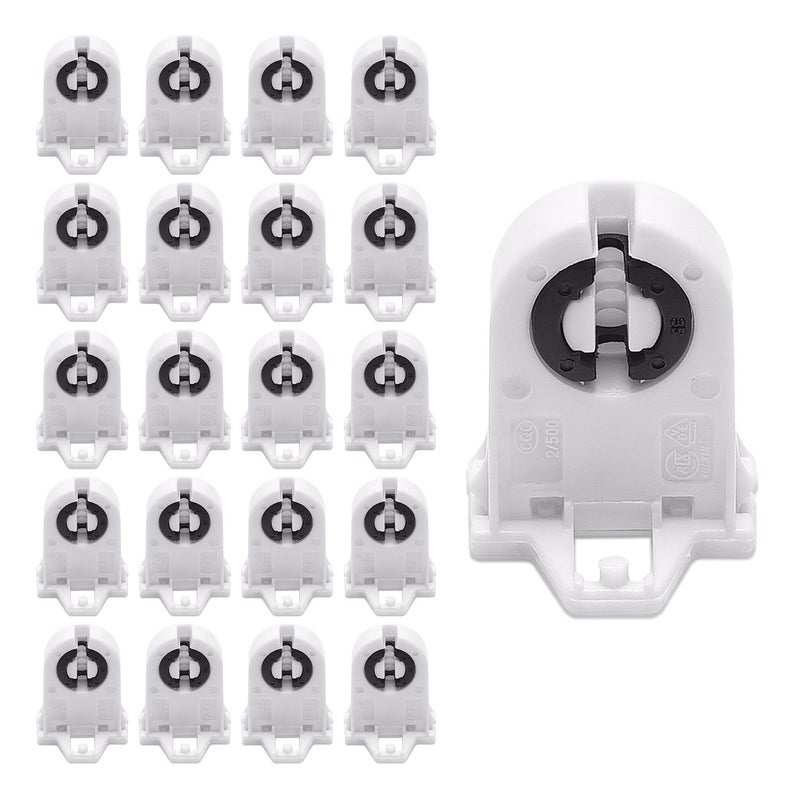 JACKYLED حامل مصباح نوع برغي T8 JACKYLED 20-pack، قاعدة ضوء غير متصلة UL لمصابيح LED الفلورية البديلة - Image 1