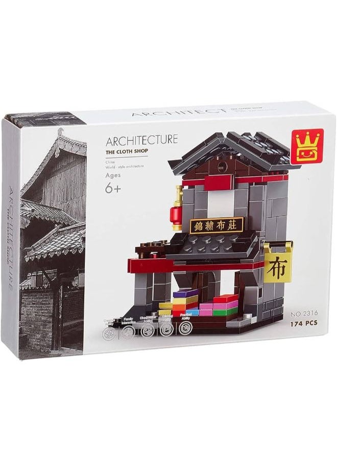 Wange 2316 Cloth Shop Shaped Building Blocks - 174 Pieces 
