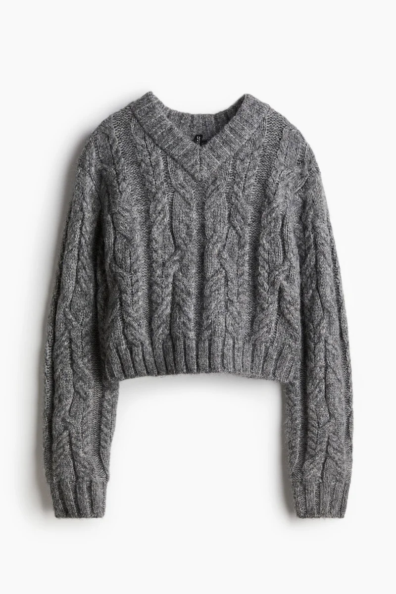 H&M V-neck cable-knit jumper
