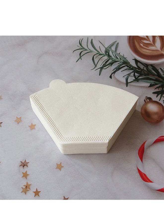 DUNISO 100 قطعة فلتر قهوة ورقي قابل للتصرف 1-2 كوب، ورق مخروط متوافق مع معظم فلاتر القهوة على شكل U - Image 3